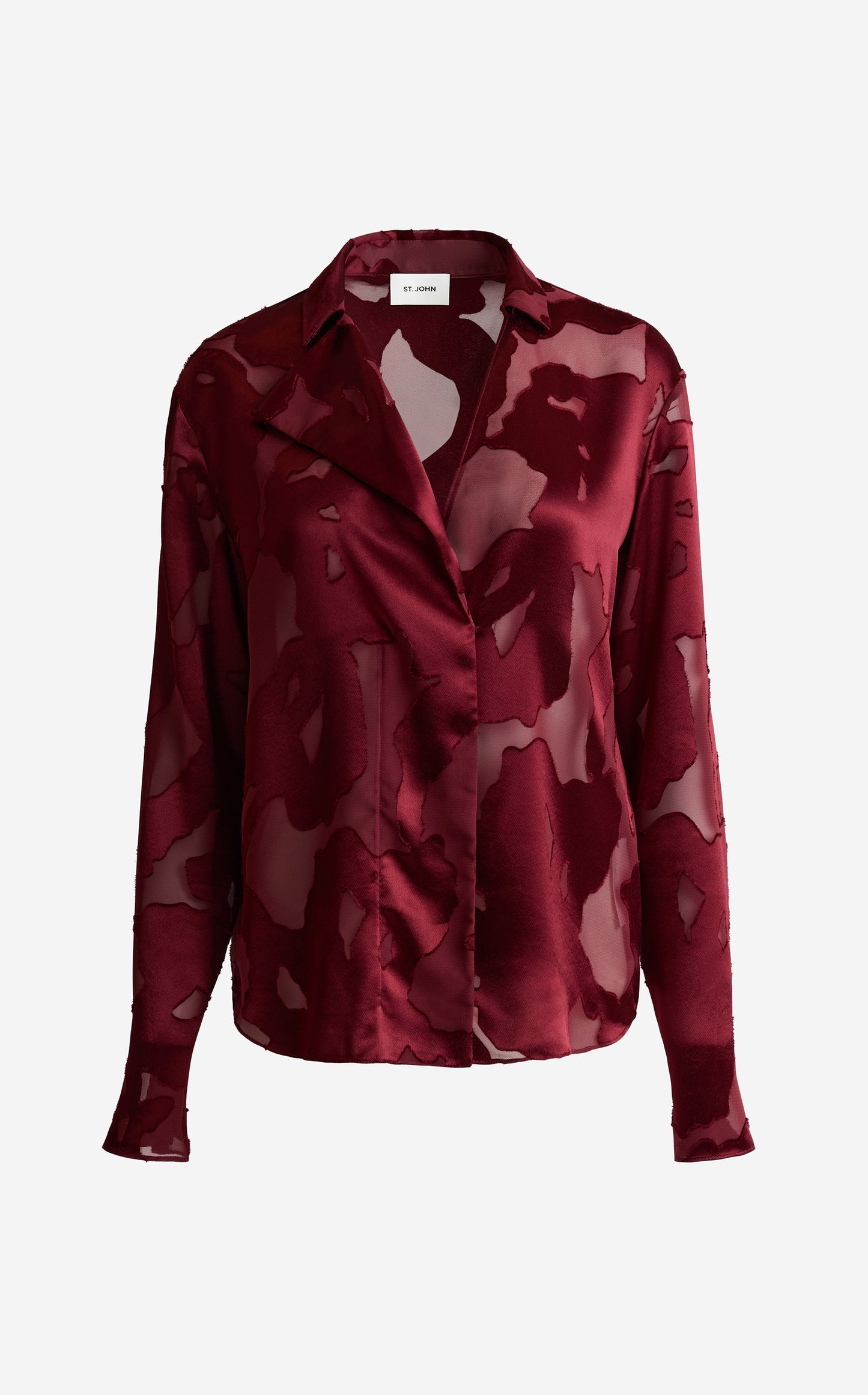 Candace Blouse In Satin Abstract Burnout