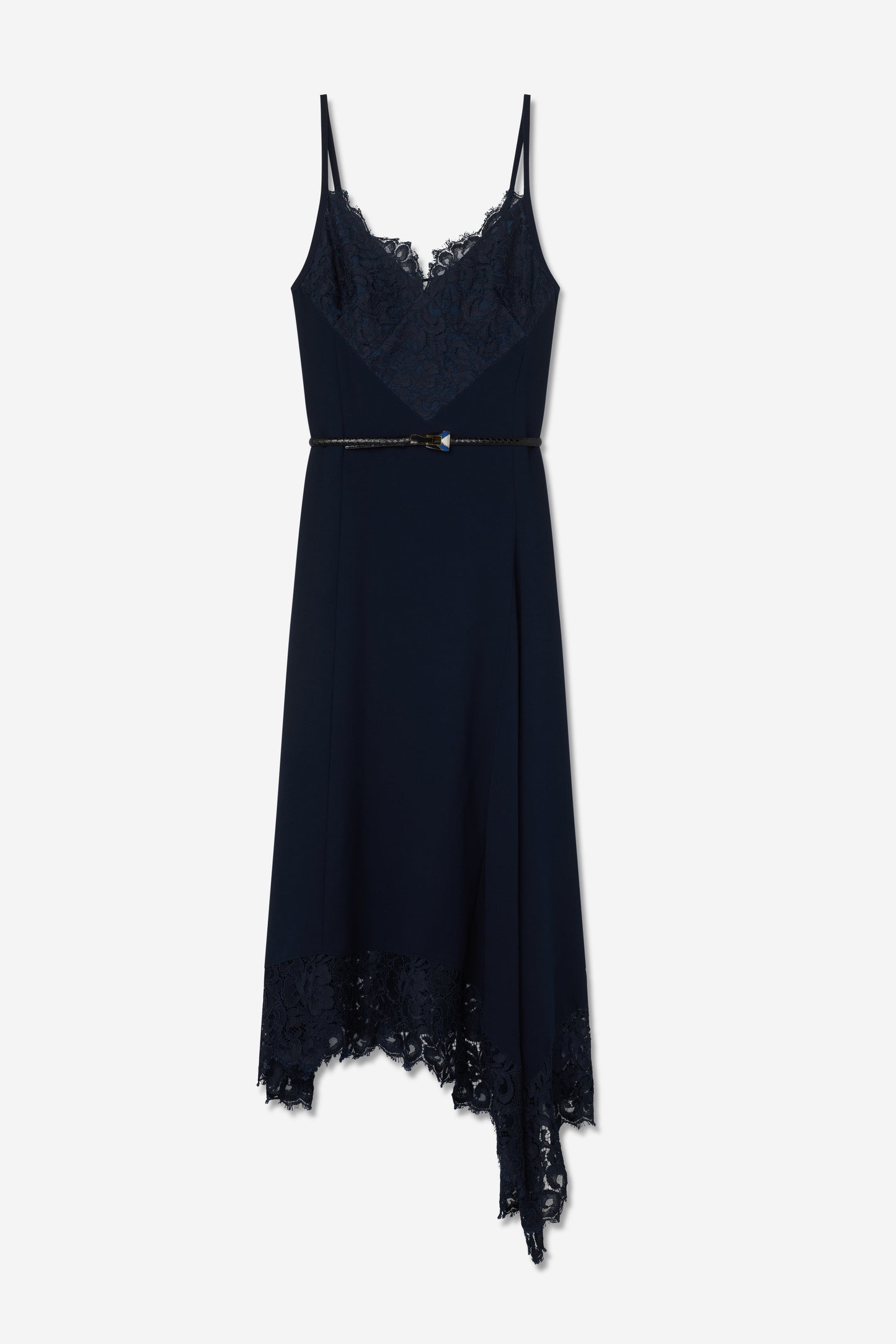 Lindsey Dress in Lace and Satin Back Crepe