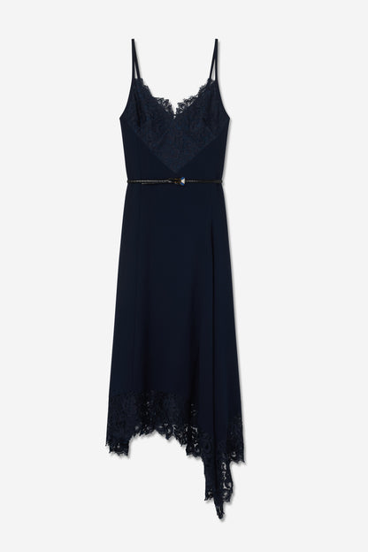 Lindsey Dress in Lace and Satin Back Crepe