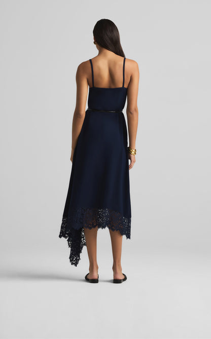 Lindsey Dress in Lace and Satin Back Crepe