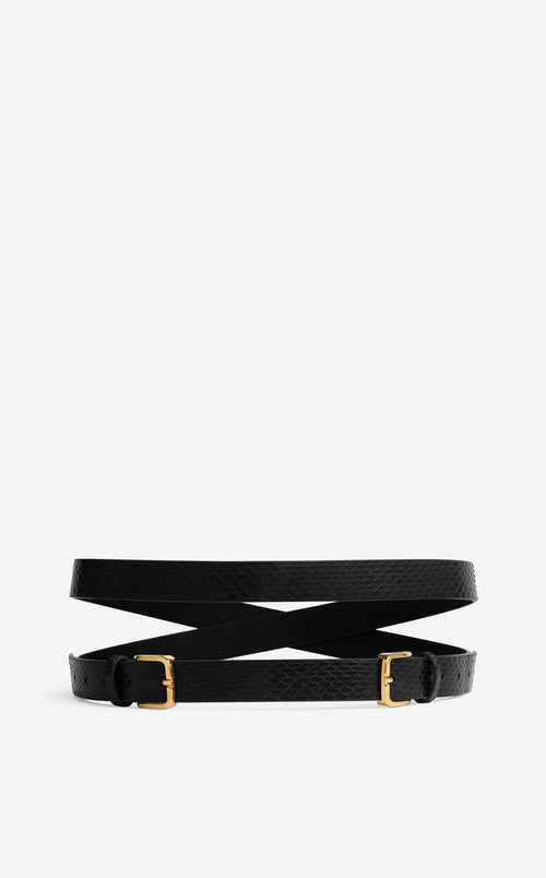 Double Buckle Wrap Belt