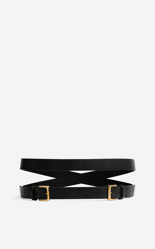 Double Buckle Wrap Belt