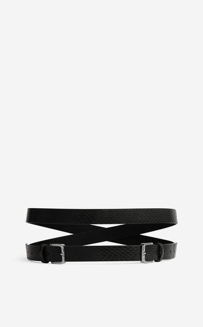 Double Buckle Wrap Belt