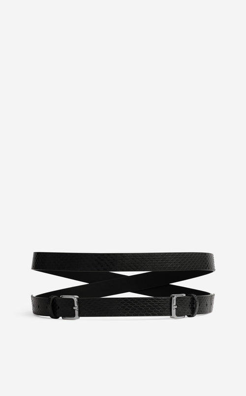 Double Buckle Wrap Belt