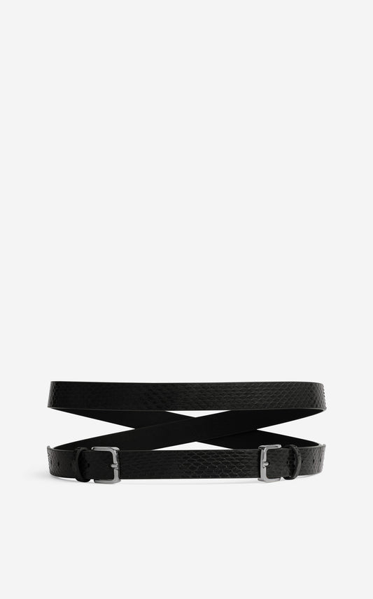 Double Buckle Wrap Belt