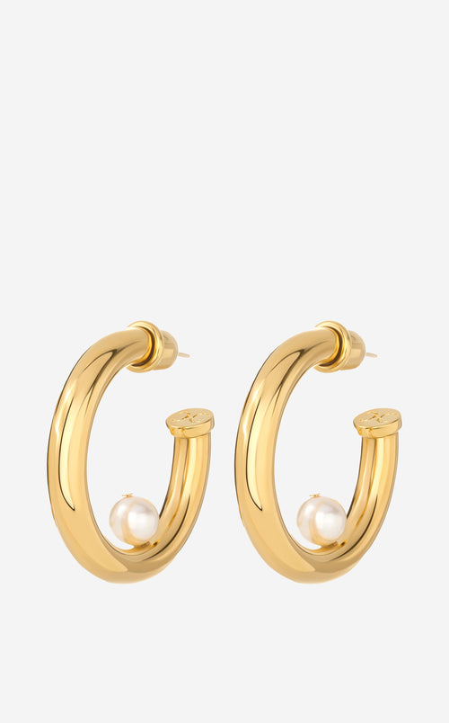 Christina Caruso Hoop Earring with Pearl