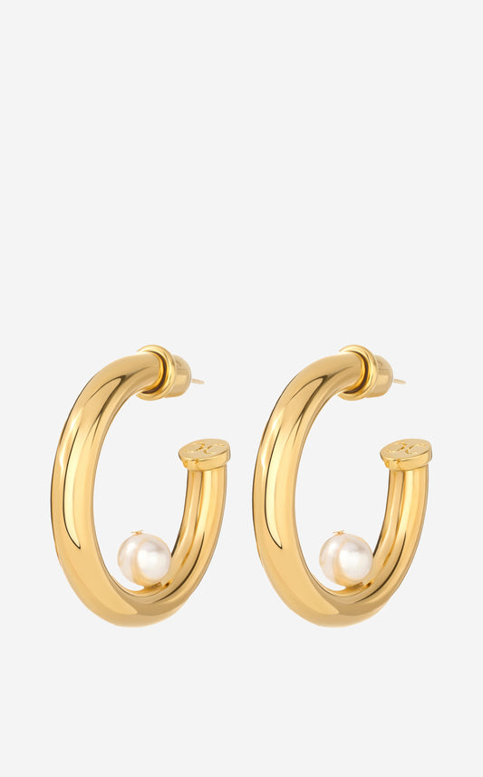 Christina Caruso Hoop Earring with Pearl