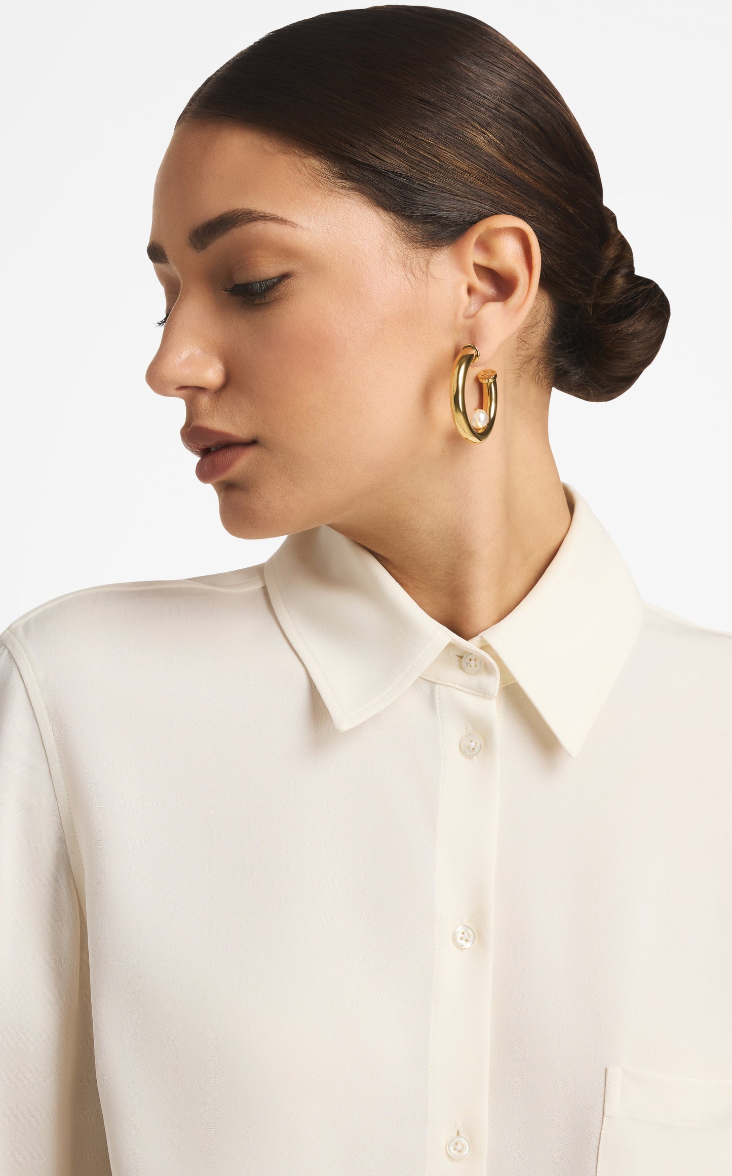 Christina Caruso Hoop Earring with Pearl