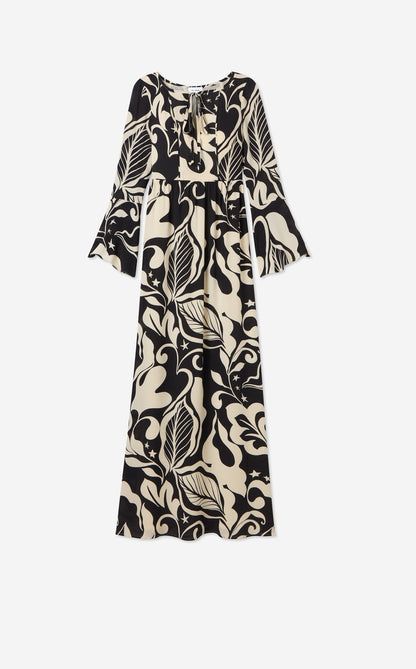 Harlow Dress in Leaf Print