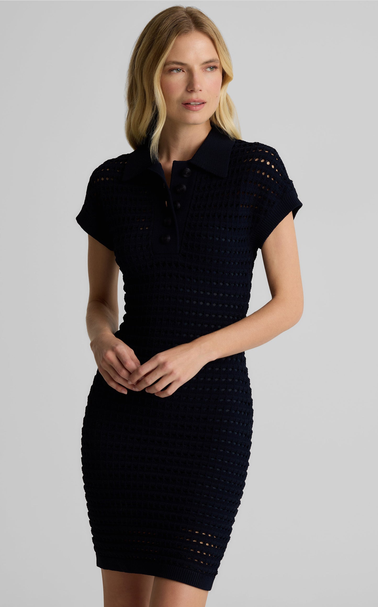 Casey Dress in Pointelle Knit