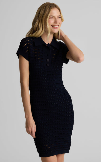 Casey Dress in Pointelle Knit
