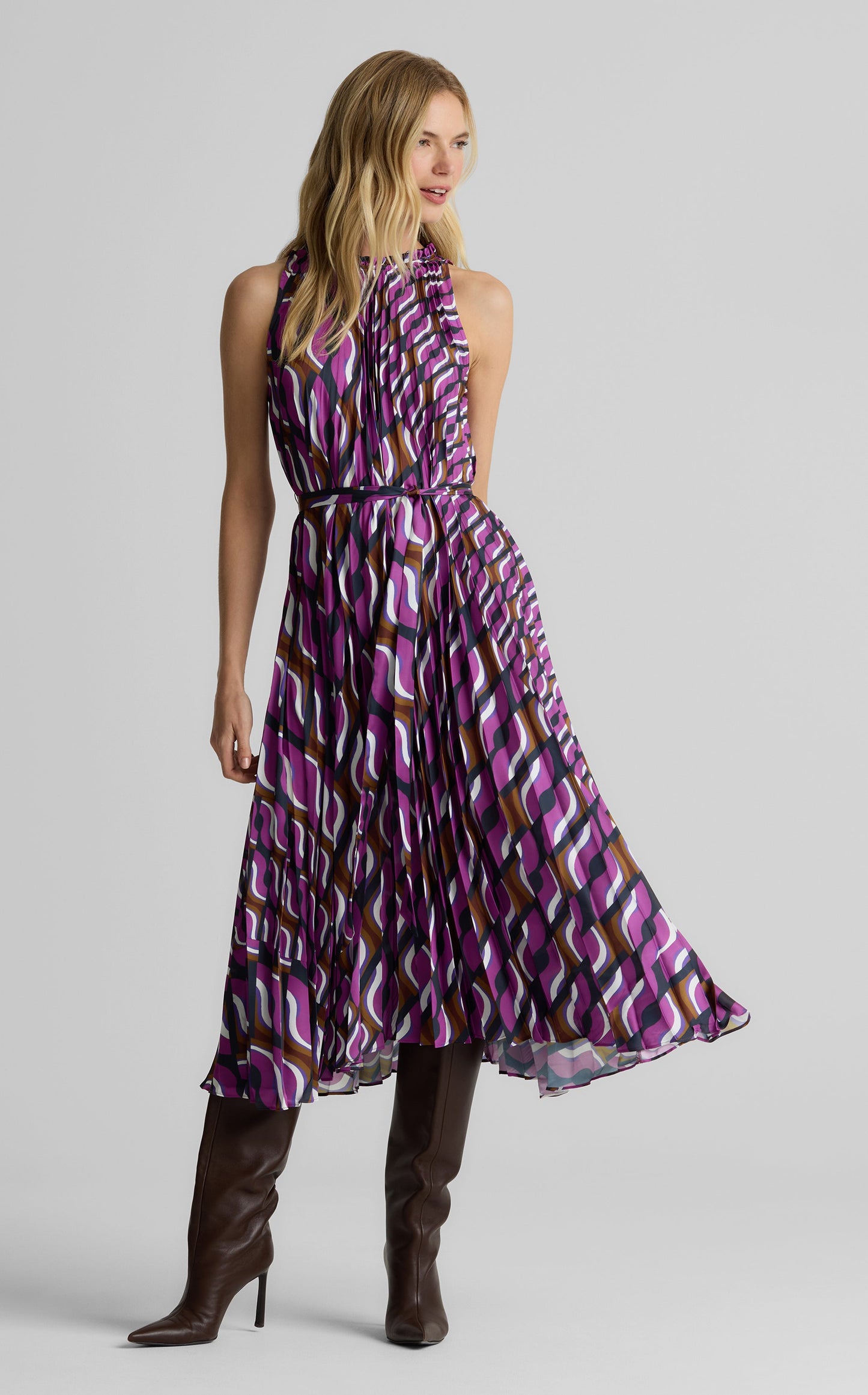 Connie Dress in Vintage Block Print