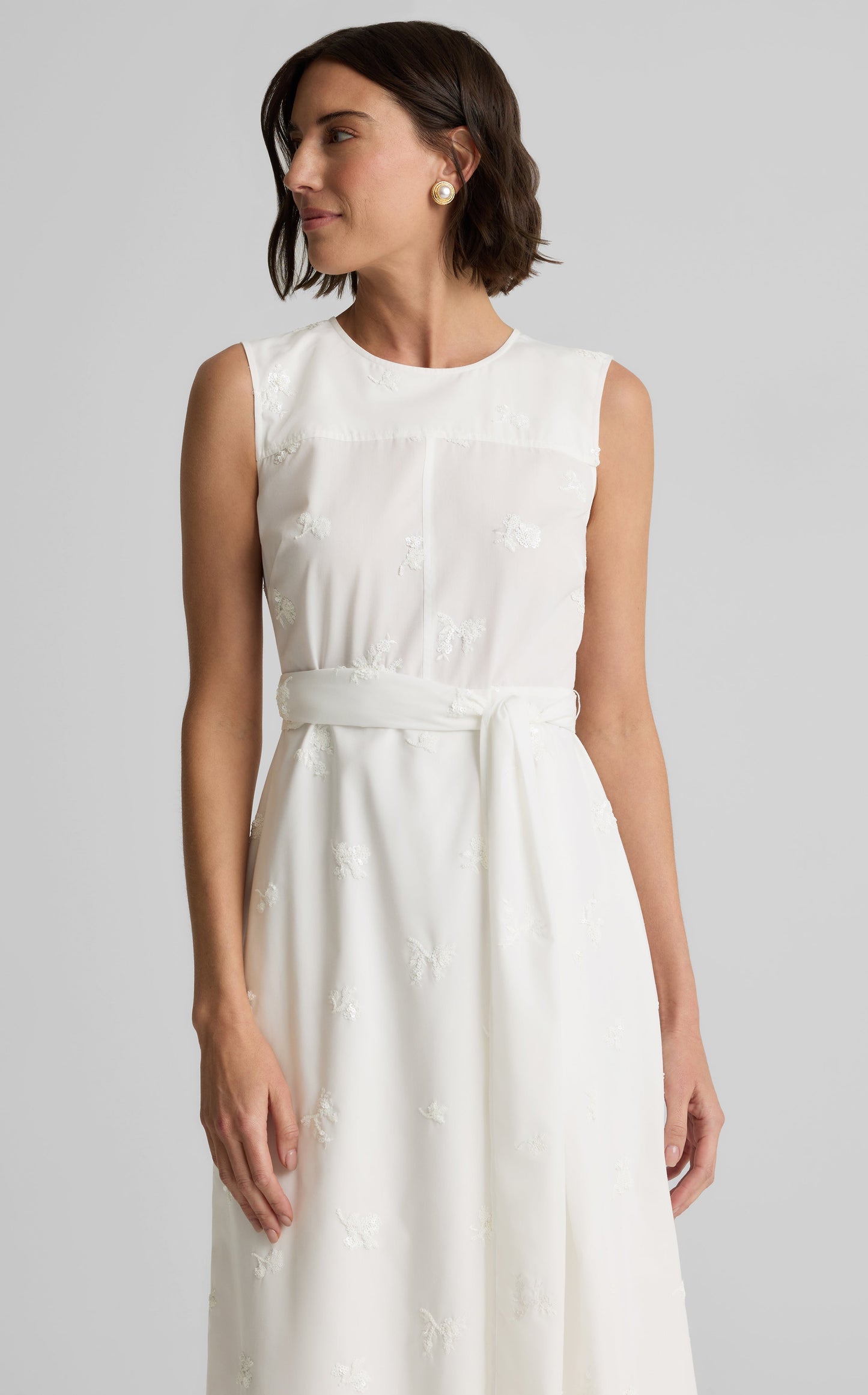 Evelyn Dress in Sequin Poplin