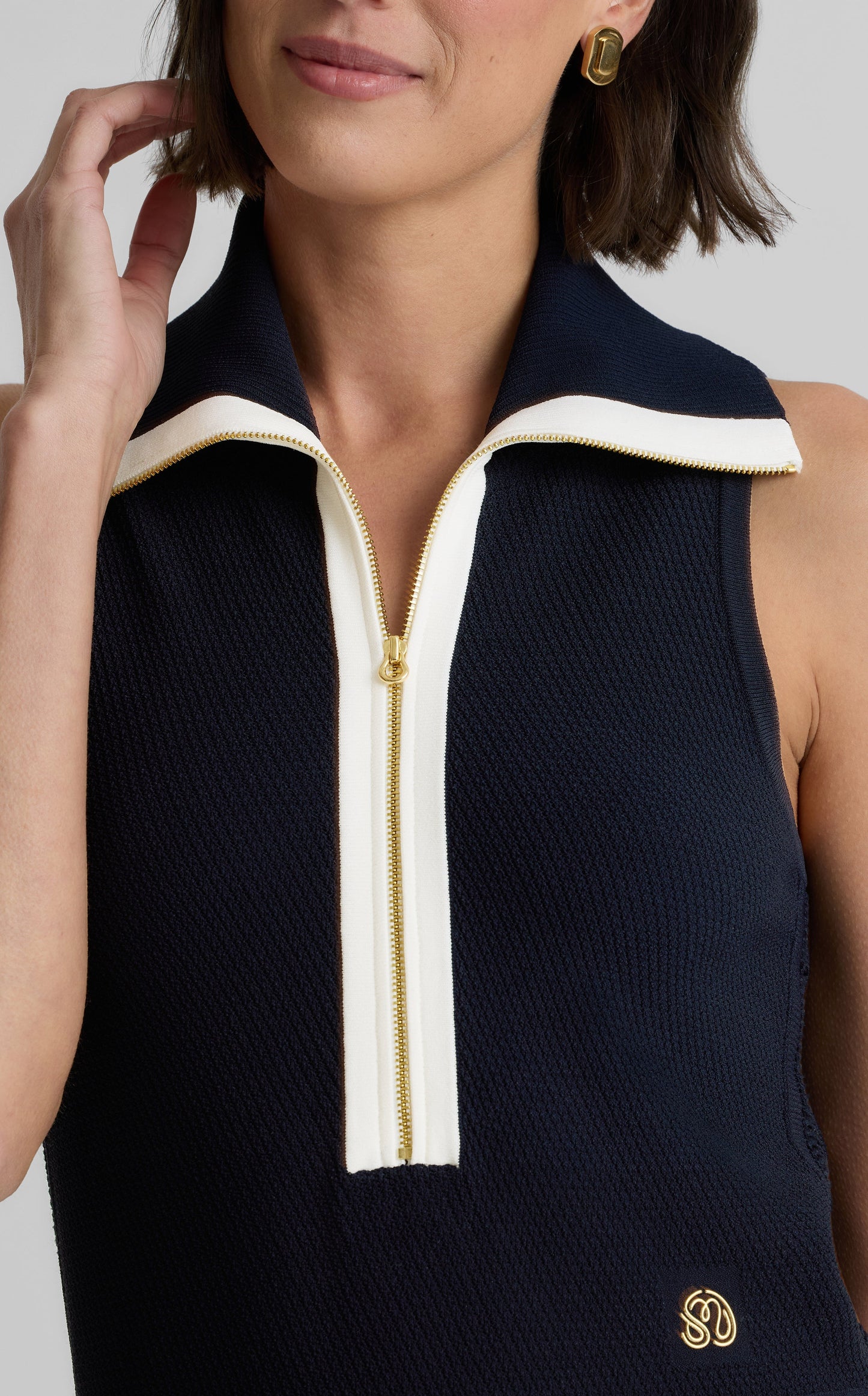 Nelly Dress in St. John x Malbon Diagonal Stretch Knit