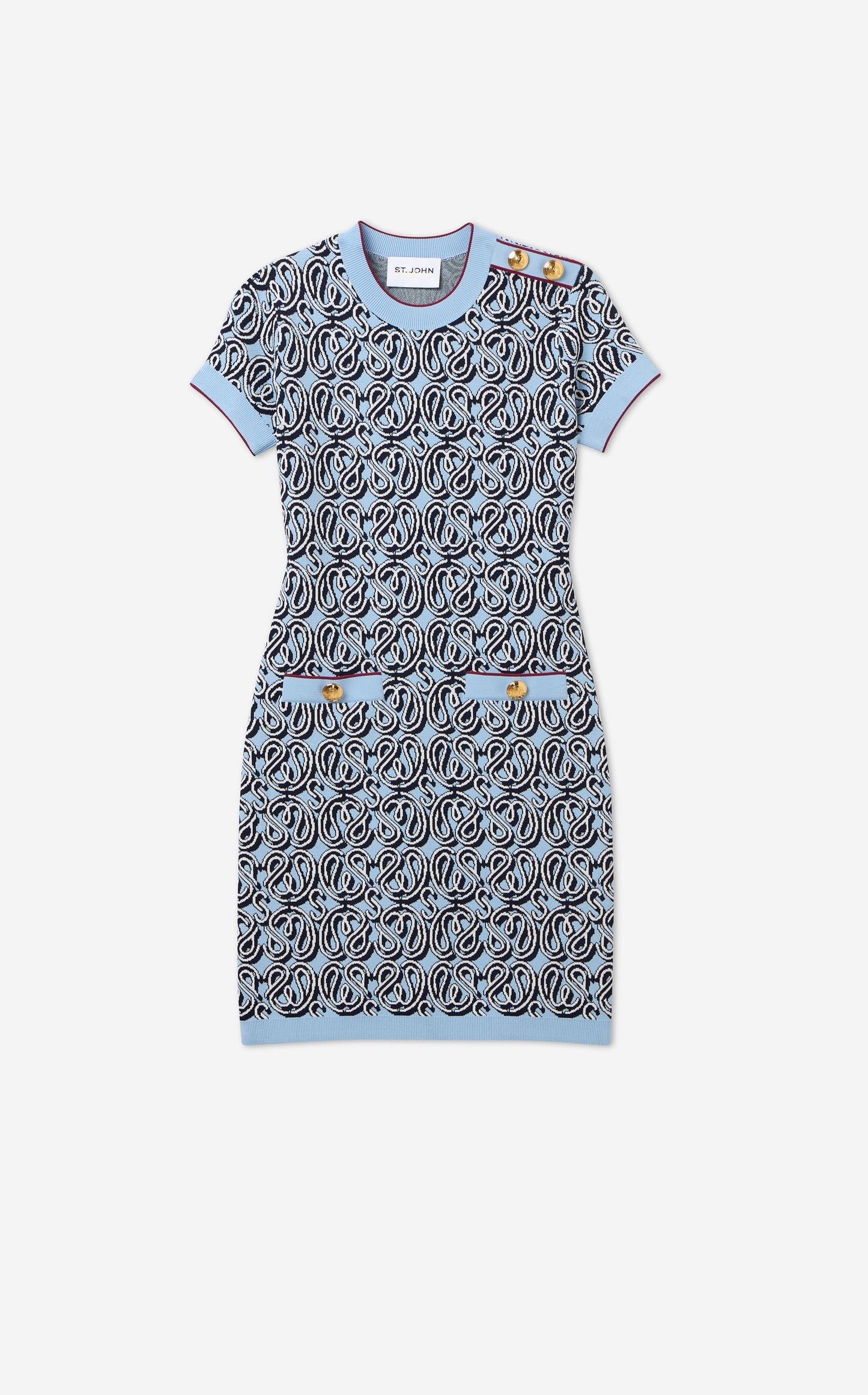 Bekah Dress in St. John x Malbon Logo Knit