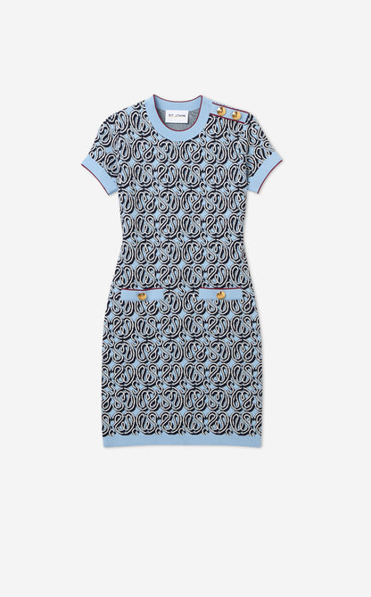 Bekah Dress in St. John x Malbon Logo Knit