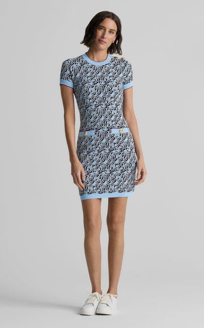 Bekah Dress in St. John x Malbon Logo Knit