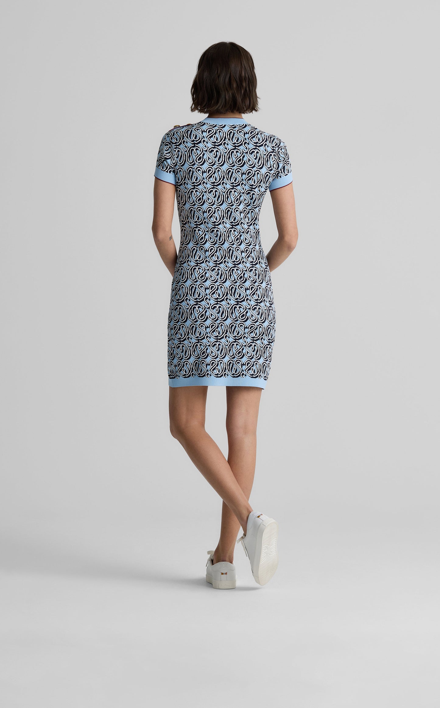 Bekah Dress in St. John x Malbon Logo Knit