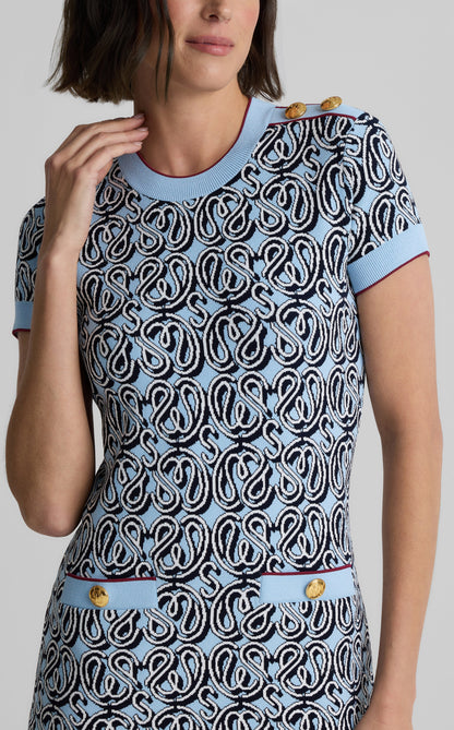 Bekah Dress in St. John x Malbon Logo Knit