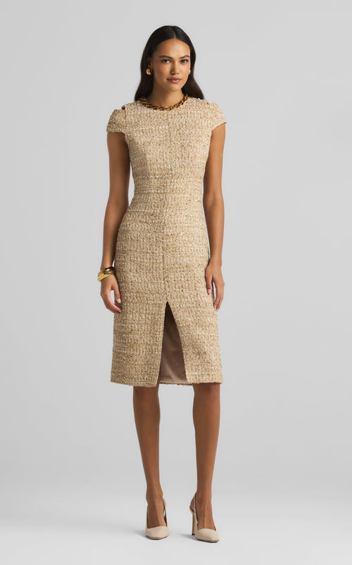 Phoebe Dress in Linden Tweed