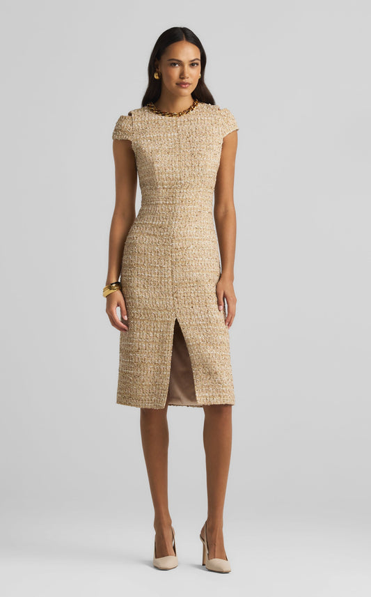 Phoebe Dress in Linden Tweed