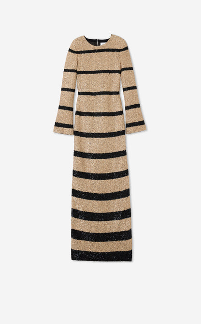 Etta Gown in Stripe Sequin Knit