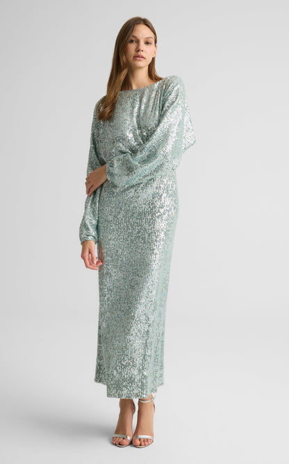 Emmy Dress in Stretch Paillette