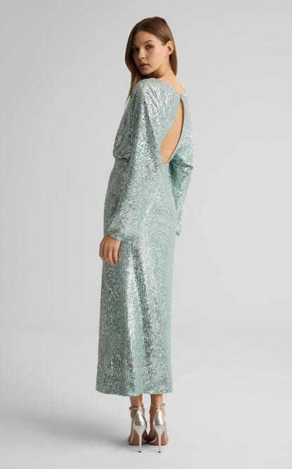 Emmy Dress in Stretch Paillette