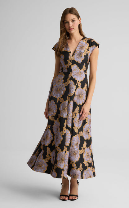 Vida Dress in Poppy Floral Jacquard