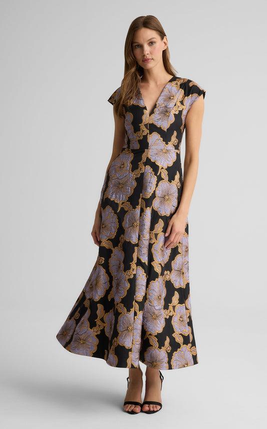 Vida Dress in Poppy Floral Jacquard