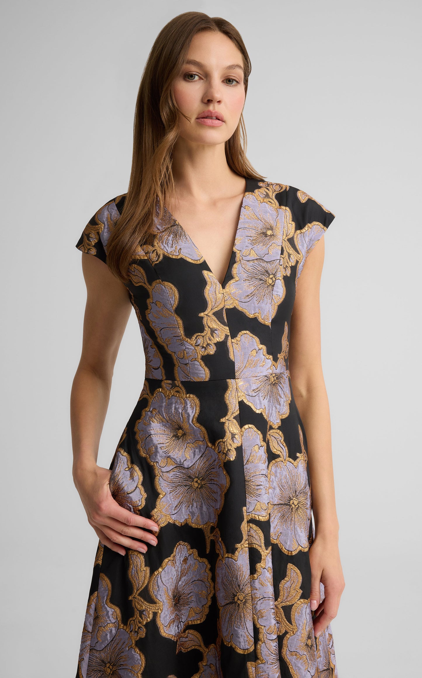 Vida Dress in Poppy Floral Jacquard