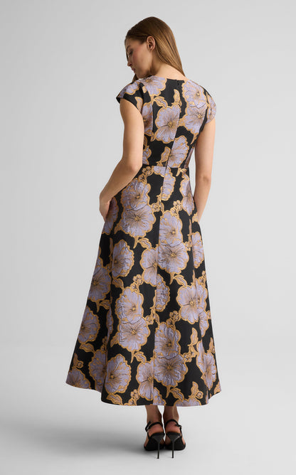 Vida Dress in Poppy Floral Jacquard