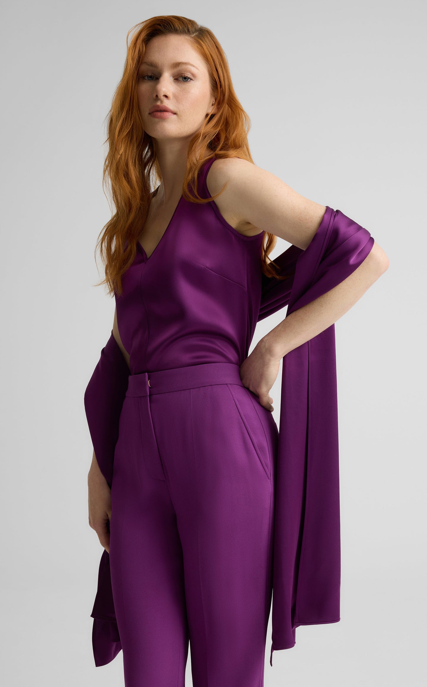 Winslet Wrap in Liquid Satin