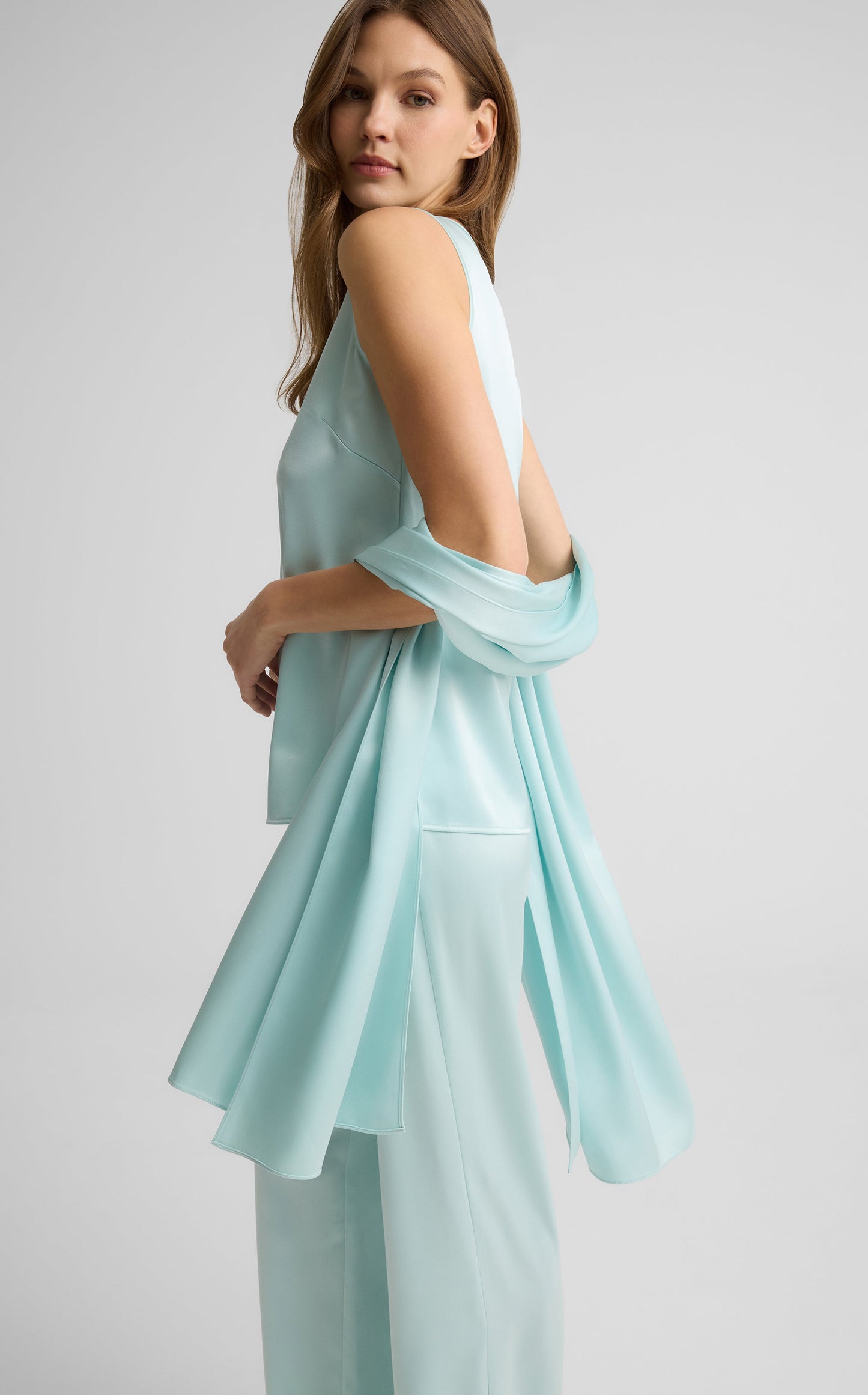 Winslet Wrap in Liquid Satin