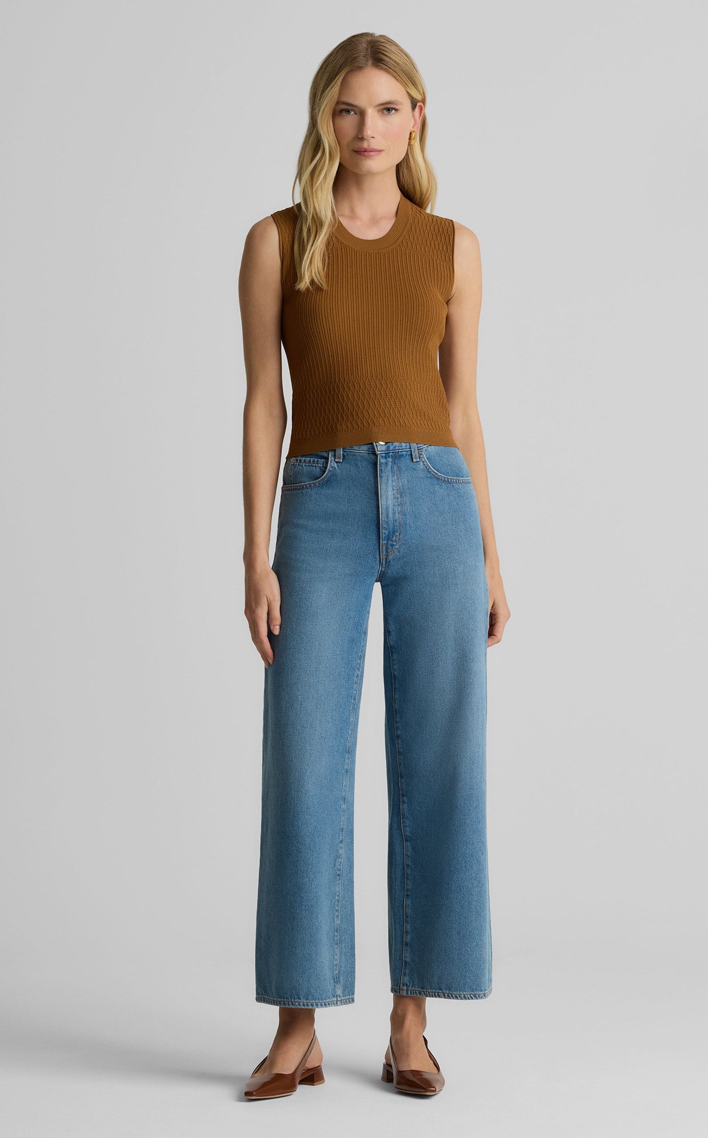 Wren Shell in Fine Mixed Rib Knit