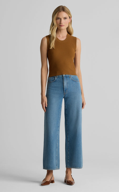 Wren Shell in Fine Mixed Rib Knit