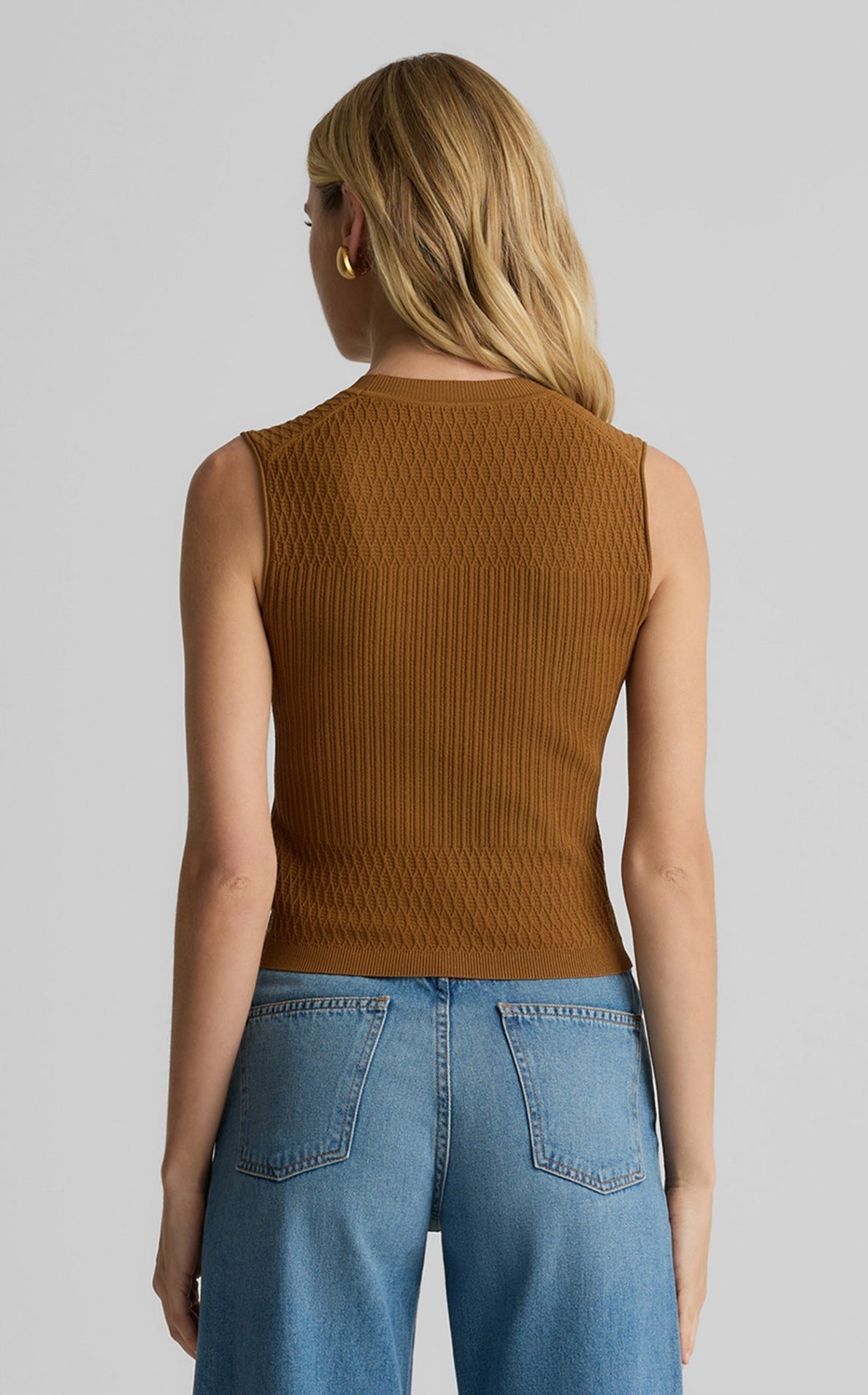 Wren Shell in Fine Mixed Rib Knit