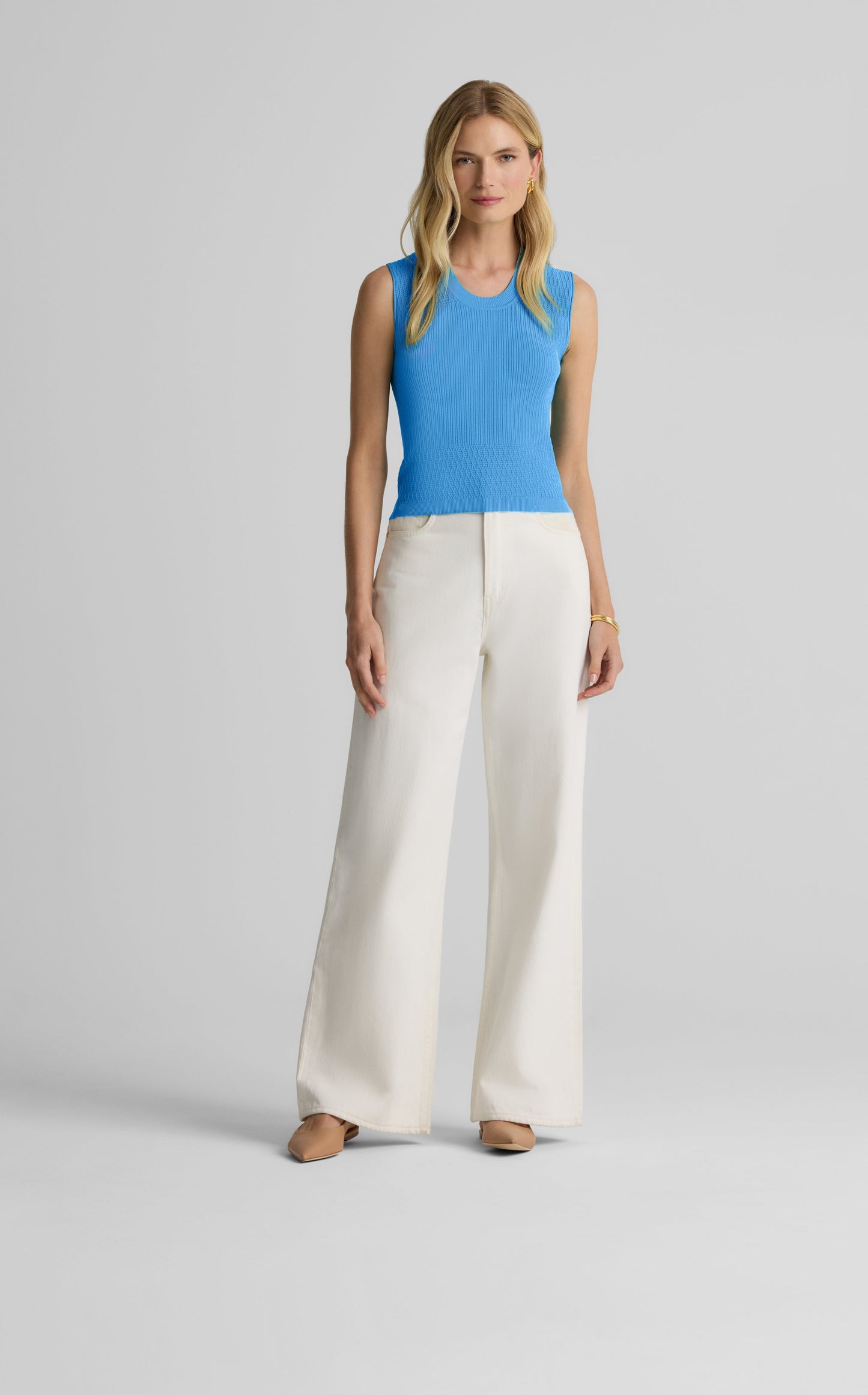 Wren Shell in Fine Mixed Rib Knit