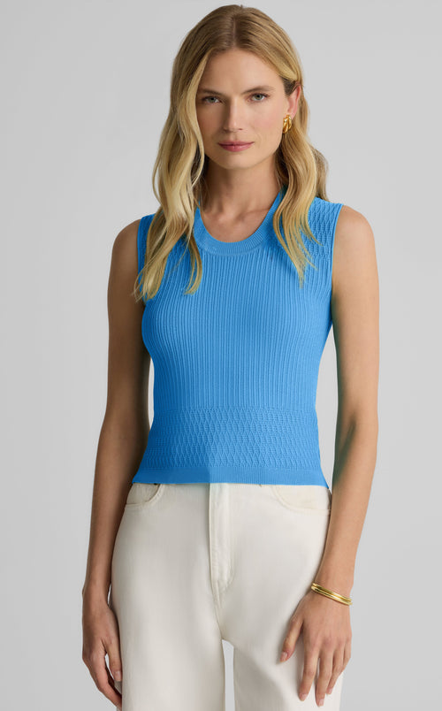 Wren Shell in Fine Mixed Rib Knit