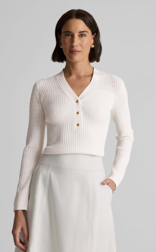 Remy Sweater in Fine Mixed Rib Knit