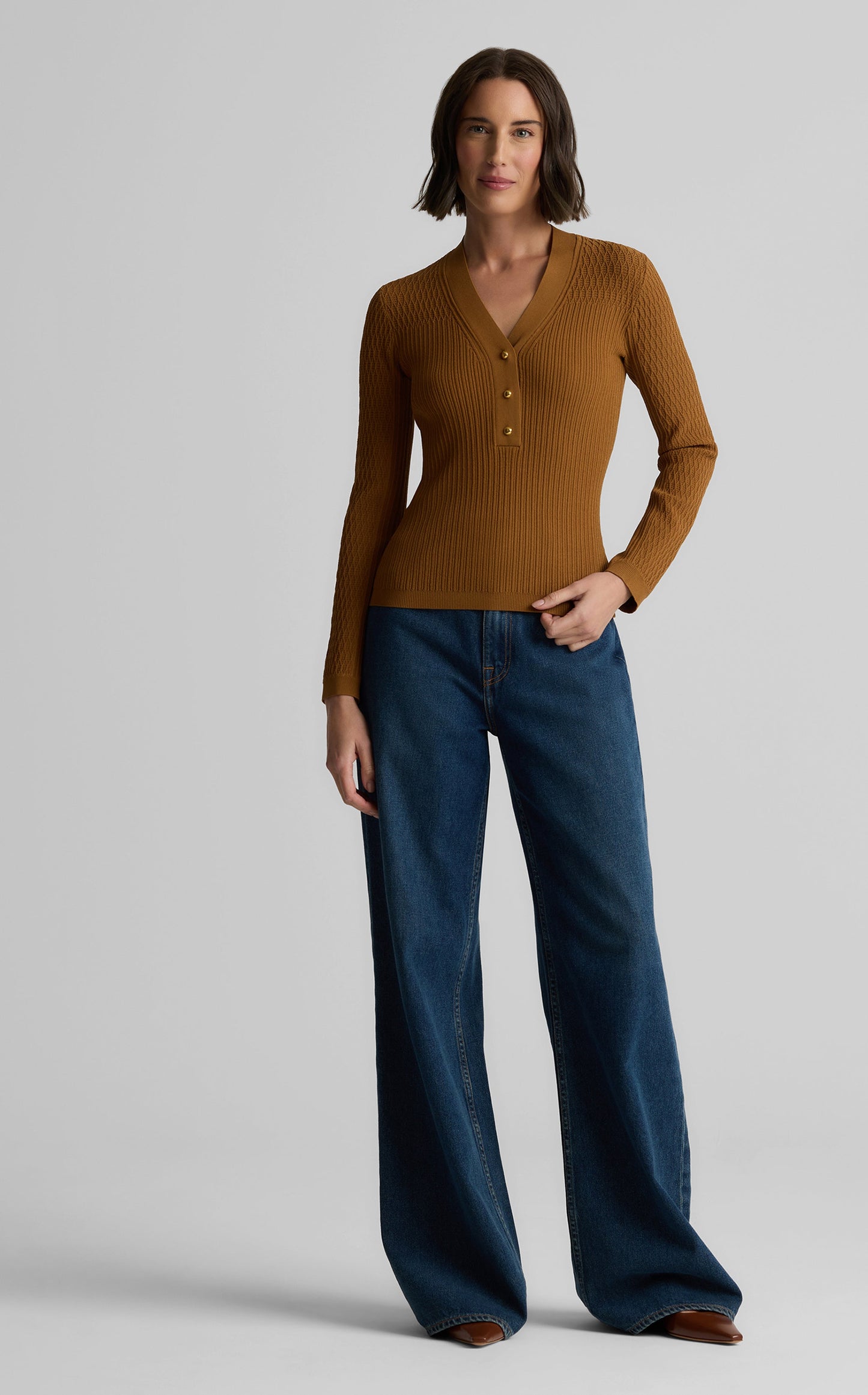 Remy Sweater in Fine Mixed Rib Knit