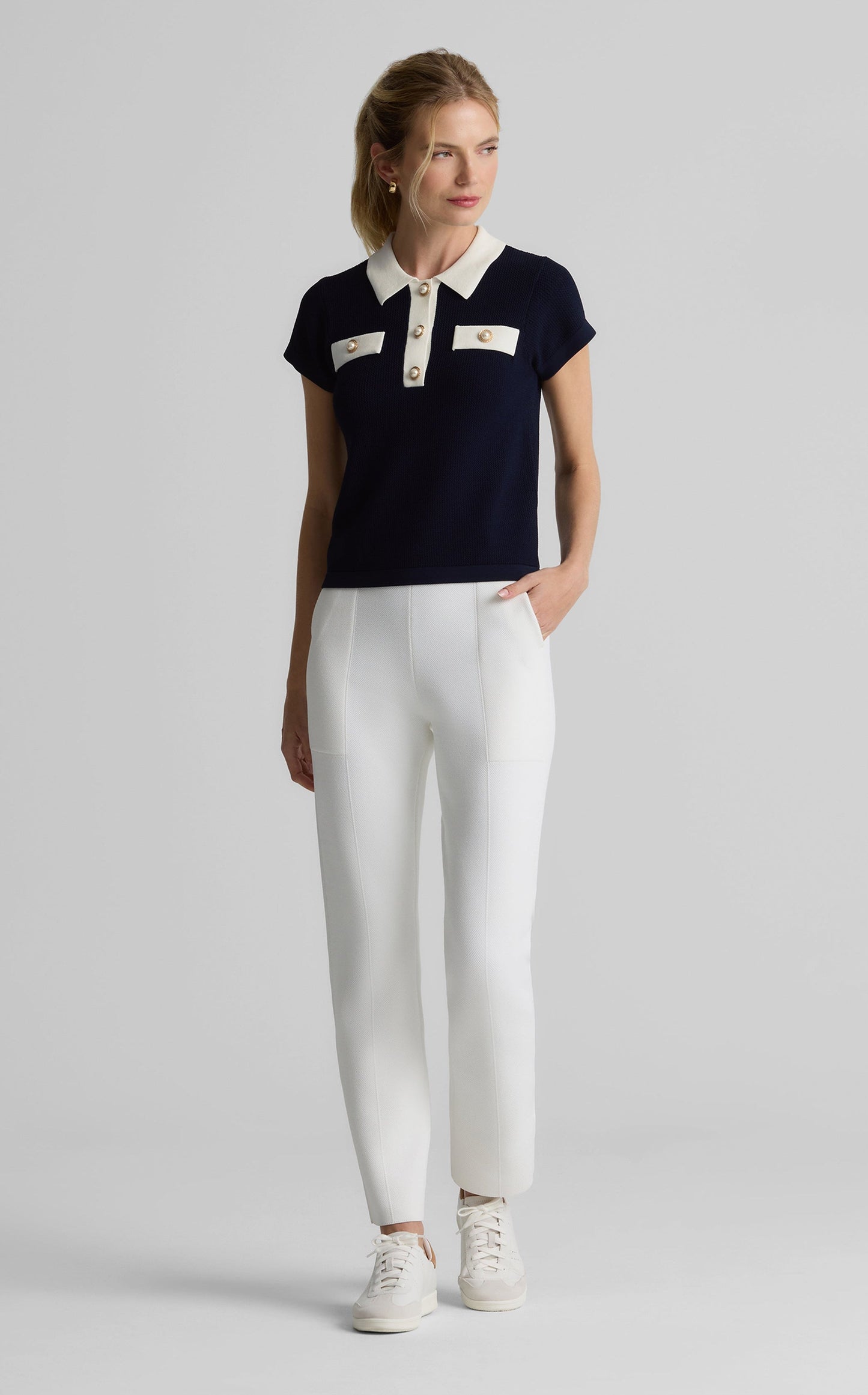 Camryn Sweater in St. John x Malbon Contrast Knit