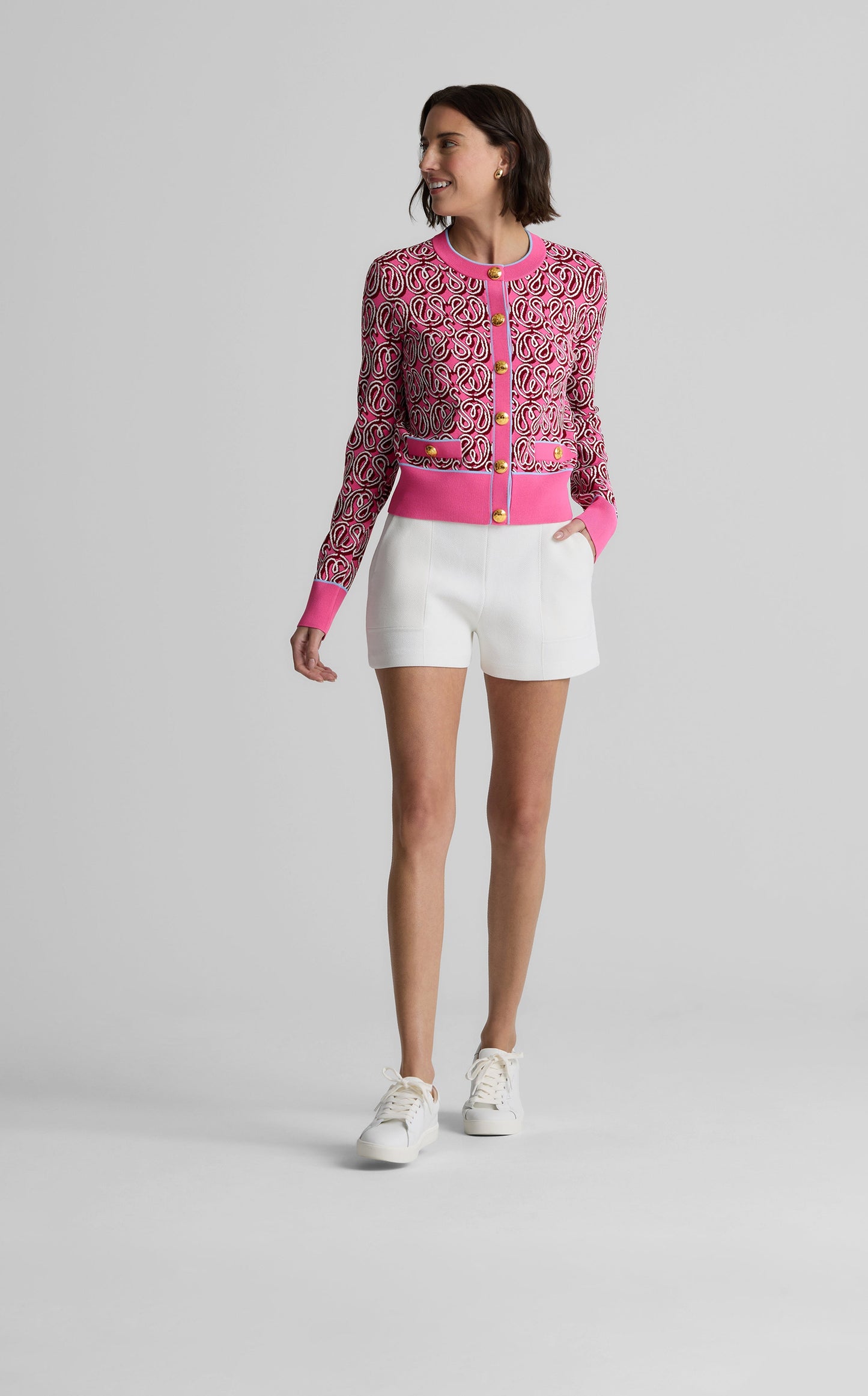 Rosie Sweater in St. John x Malbon Logo Knit