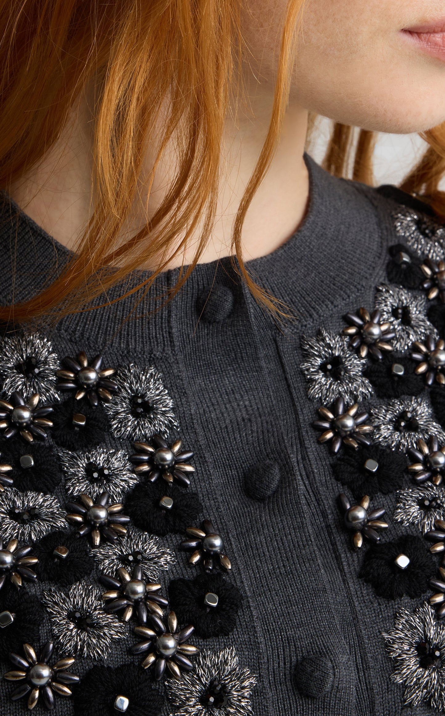 Seraphina Cardigan in Hand Beaded Knit