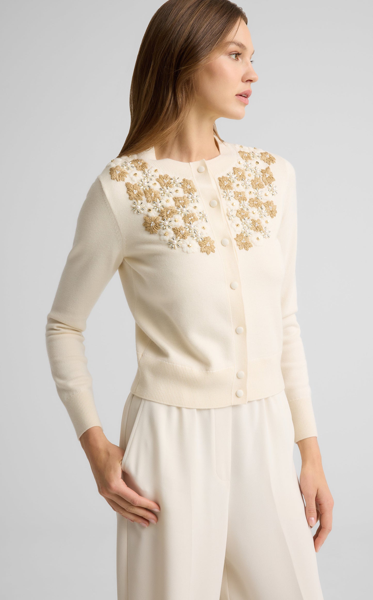 Seraphina Cardigan in Hand Beaded Knit