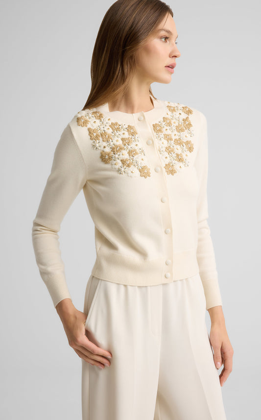 Seraphina Cardigan in Hand Beaded Knit