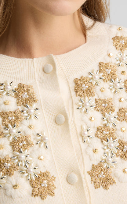 Seraphina Cardigan in Hand Beaded Knit