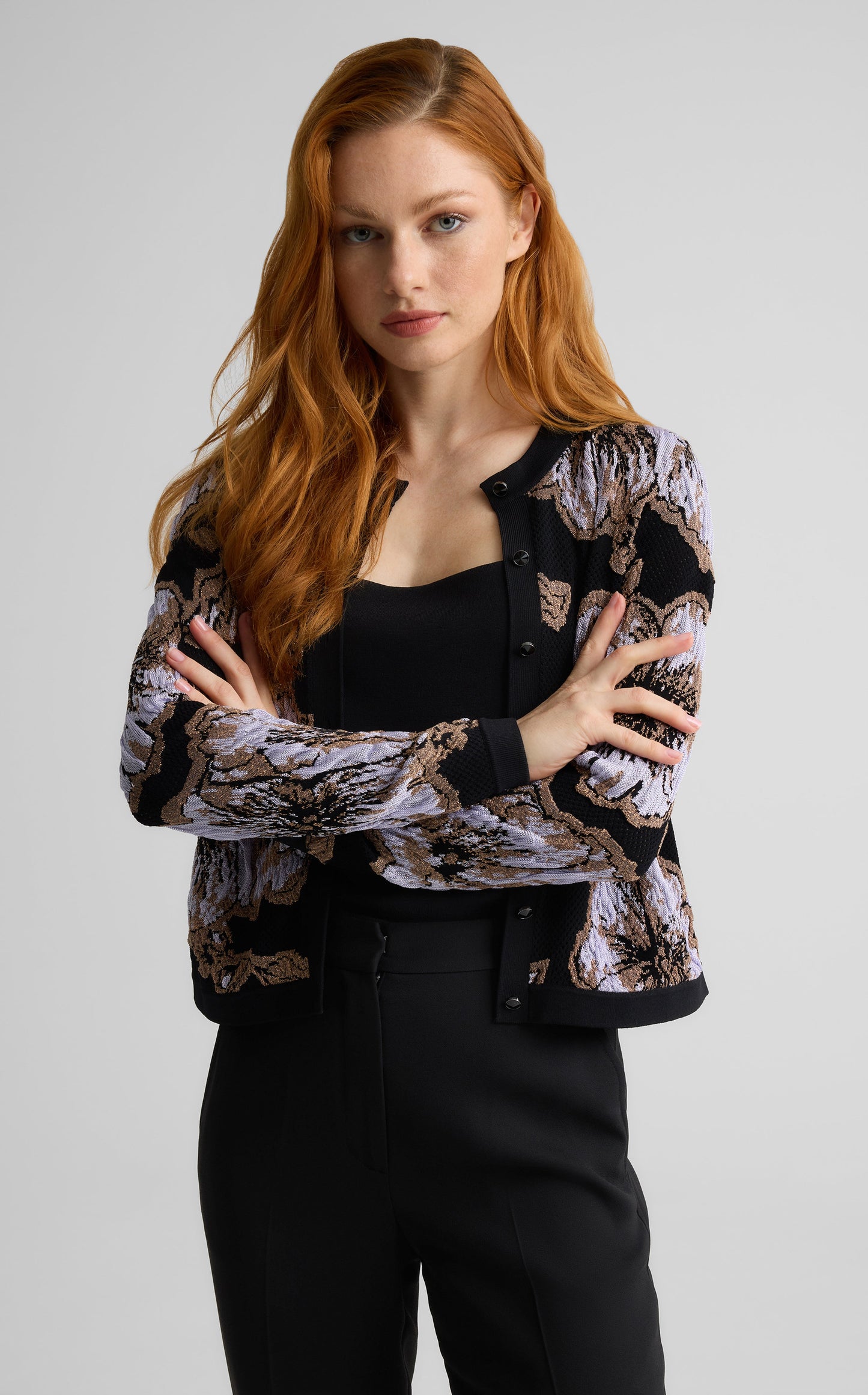 Marlene Cardigan in Poppy Floral Knit