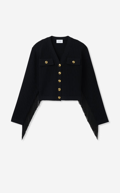 Priscilla Jacket in Fringed Rib Knit