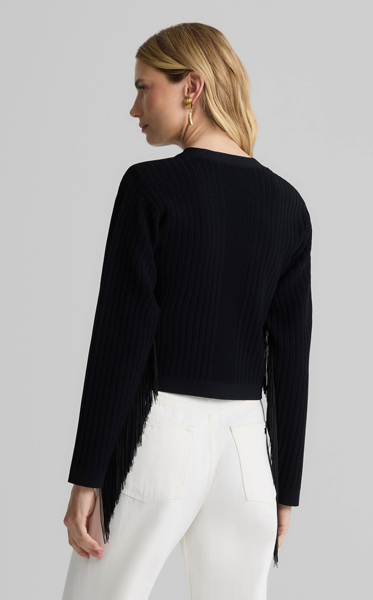 Priscilla Jacket in Fringed Rib Knit